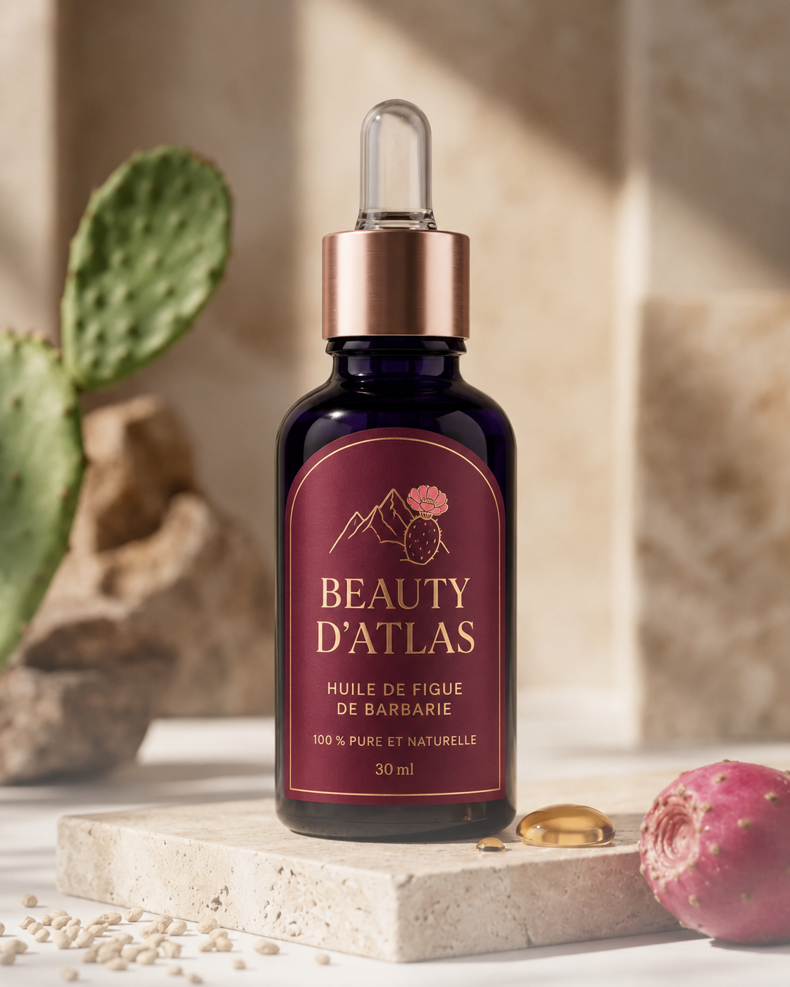 Flacon Beauty d’Atlas — Huile de figue de barbarie 30 ml